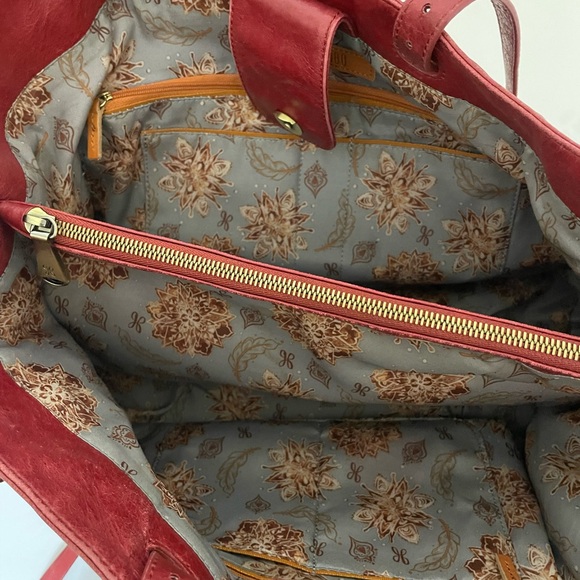 HOBO Womens Cabot Cardinal Red Leather Tote Bag - Picture 6 of 16